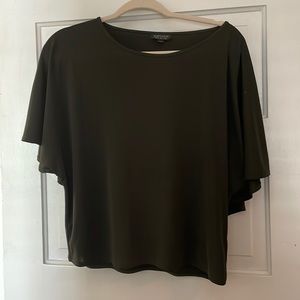Topshop Flowy Blouse in Dark Green
